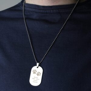Personalised Paw Prints Stainless Steel Dog Tag Necklace: 7 - Necklaces By Gift Moments