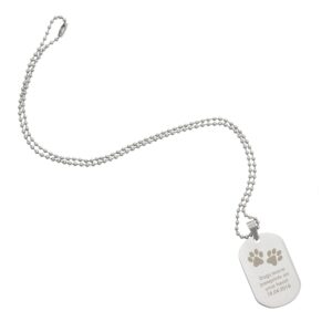 Personalised Paw Prints Stainless Steel Dog Tag Necklace: 4 - Necklaces By Gift Moments