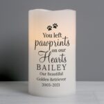 Personalised Pawprints On Our Hearts LED Candle: 1 - LED Lighting By Gift Moments