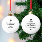 Personalised Pawprints Memorial Bauble: 1 - Christmas Baubles By Gift Moments