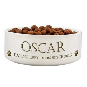 Personalised Paws 14cm Medium White Pet Bowl: 3 - Pet Products By Gift Moments