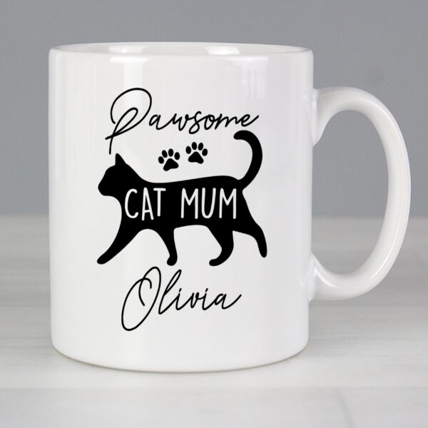 Personalised Pawsome Cat Mum Mug: 2 - Mugs By Gift Moments
