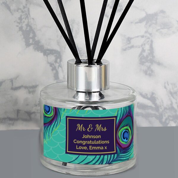 Personalised Peacock Reed Diffuser: 2 - Reed Diffusers By Gift Moments