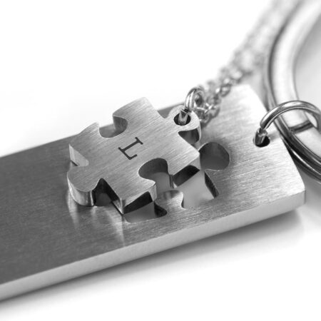 Personalised Perfect Fit Puzzle Piece Necklace & Keyring Set: 4 - Necklaces By Gift Moments