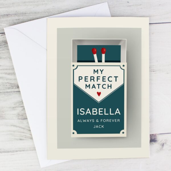 Personalised The Perfect Match Card: 1 - Greeting Cards By Gift Moments