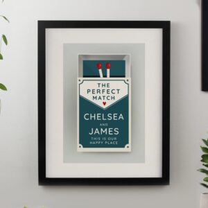 Personalised Perfect Match Couples Framed Prints: 2 - Black - Framed Prints By Gift Moments