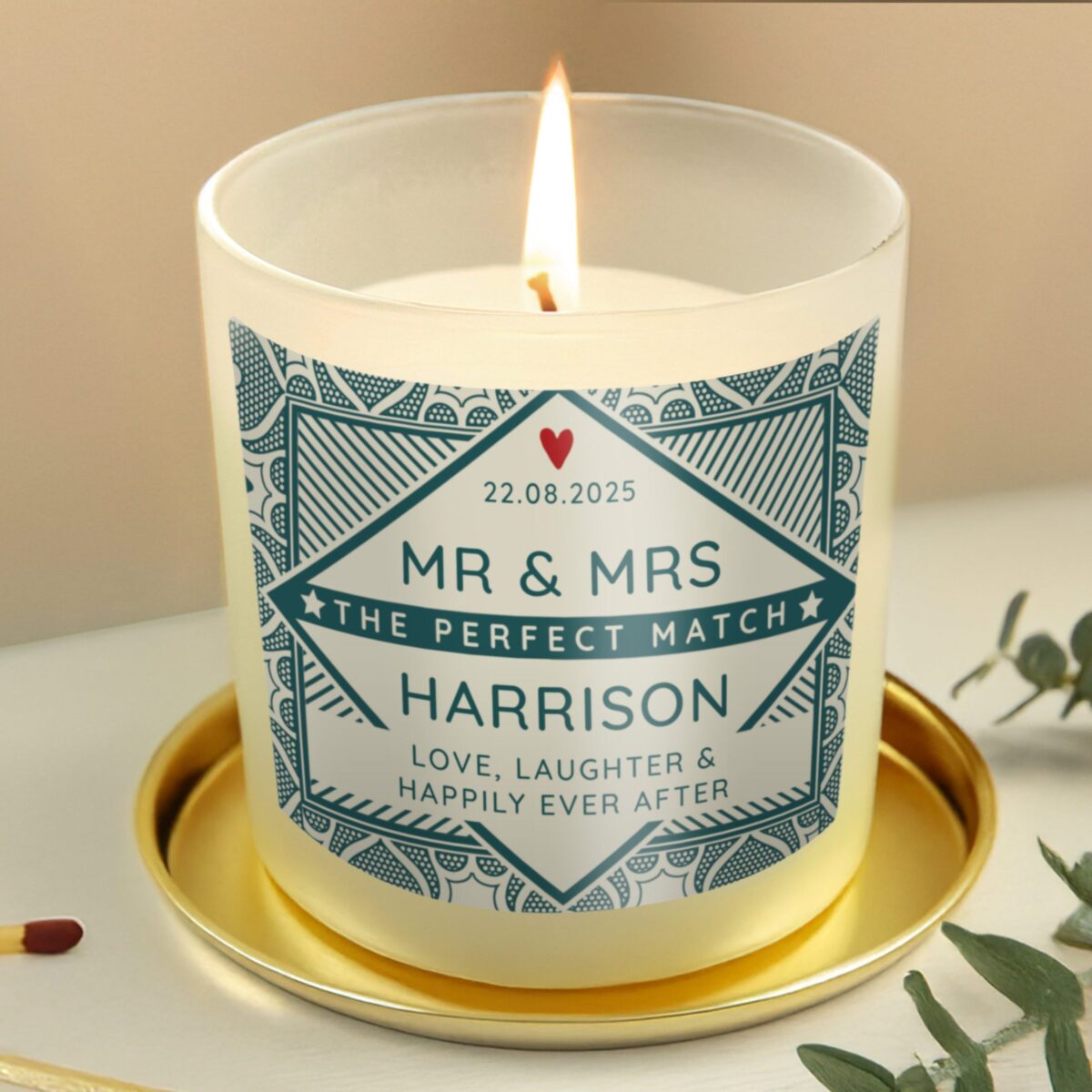 Personalised The Perfect Match Scented Jar Candle: 1 - Candles By Gift Moments
