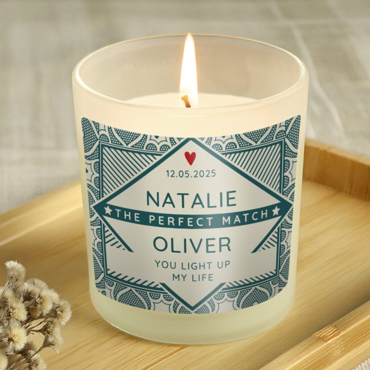 Personalised The Perfect Match Scented Jar Candle: 3 - Candles By Gift Moments