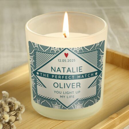 Personalised The Perfect Match Scented Jar Candle: 3 - Candles By Gift Moments