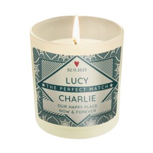 Personalised The Perfect Match Scented Jar Candle: 5 - Candles By Gift Moments