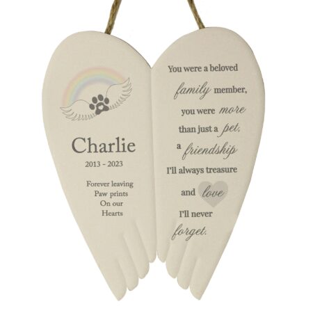 Personalised Pet Memorial Ceramic Wings: 5 - Memorials By Gift Moments