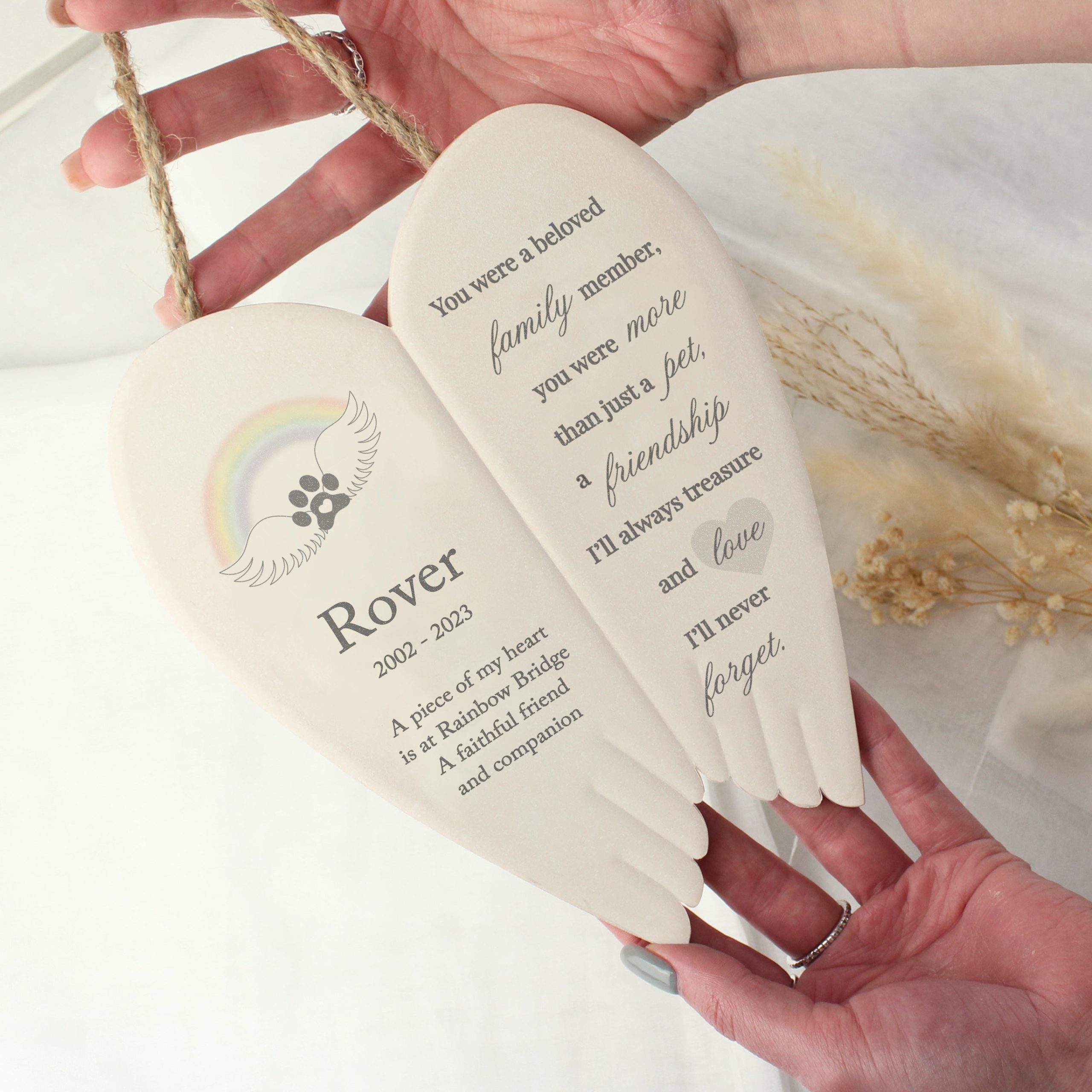 Personalised Pet Memorial Ceramic Wings: 1 - Memorials By Gift Moments