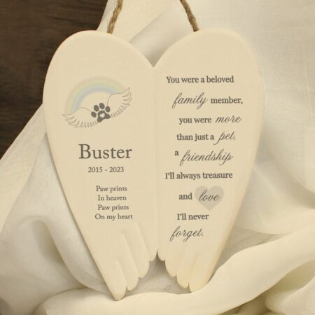 Personalised Pet Memorial Ceramic Wings: 2 - Memorials By Gift Moments