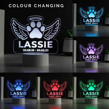 Personalised Pet Memorial Colour Changing LED Light: 2 - LED Lighting By Gift Moments