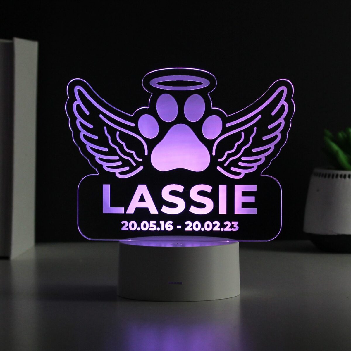 Personalised Pet Memorial Colour Changing LED Light: 7 - LED Lighting By Gift Moments