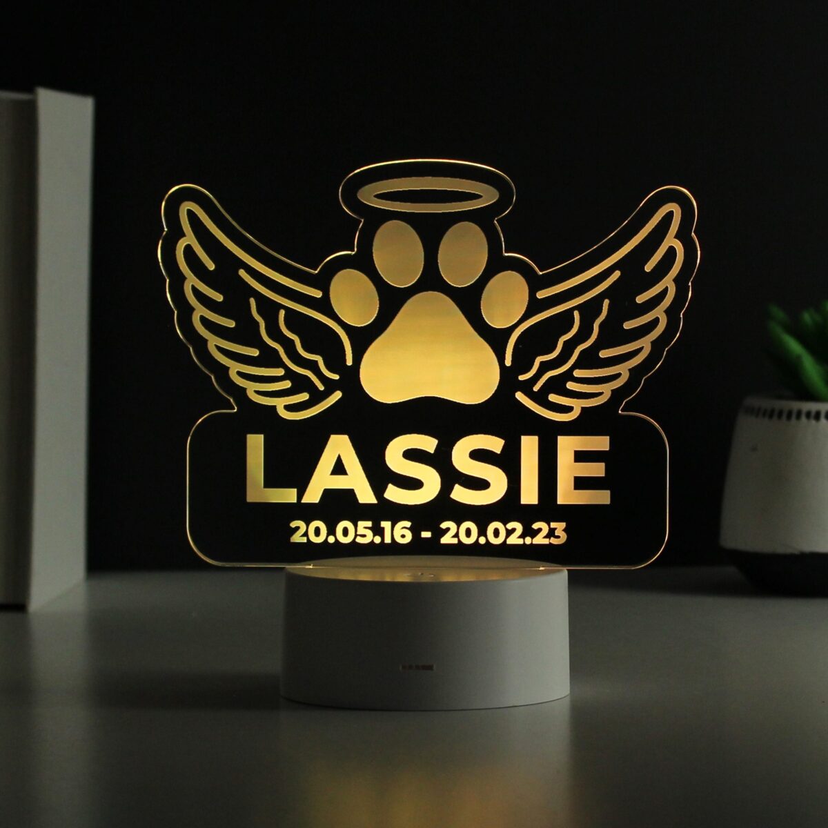 Personalised Pet Memorial Colour Changing LED Light: 3 - LED Lighting By Gift Moments