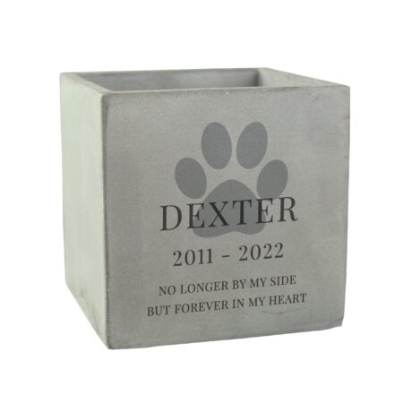 Personalised Pet Memorial Concrete Plant Pot: 4 - Pots & Planters By Gift Moments