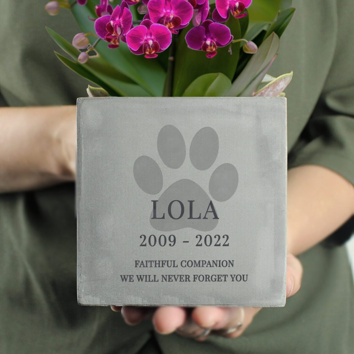 Personalised Pet Memorial Concrete Plant Pot: 1 - Pots & Planters By Gift Moments