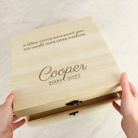 Personalised Pet Memorial Large Wooden Keepsake Box: 4 - Keepsake Boxes By Gift Moments