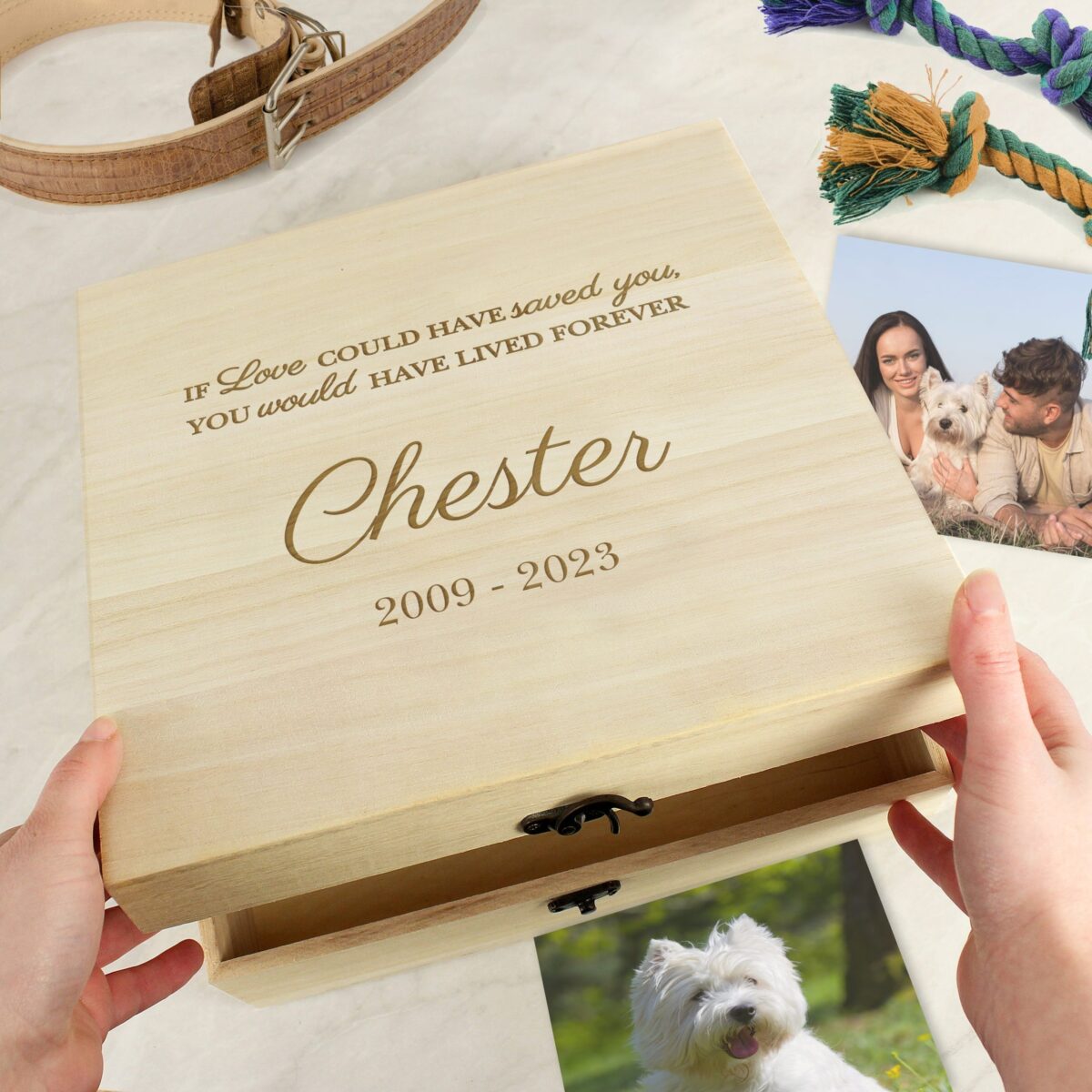 Personalised Pet Memorial Large Wooden Keepsake Box: 1 - Keepsake Boxes By Gift Moments