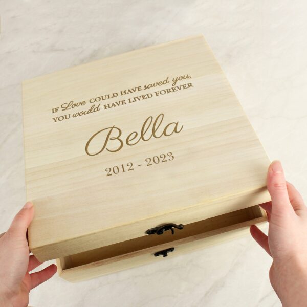 Personalised Pet Memorial Large Wooden Keepsake Box: 2 - Keepsake Boxes By Gift Moments