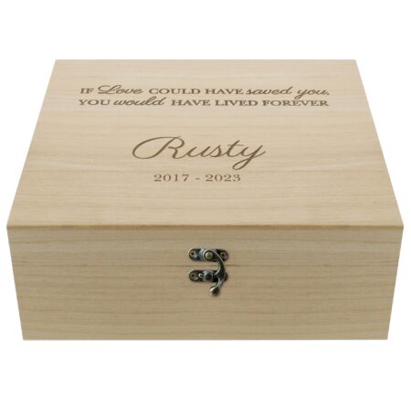 Personalised Pet Memorial Large Wooden Keepsake Box: 3 - Keepsake Boxes By Gift Moments