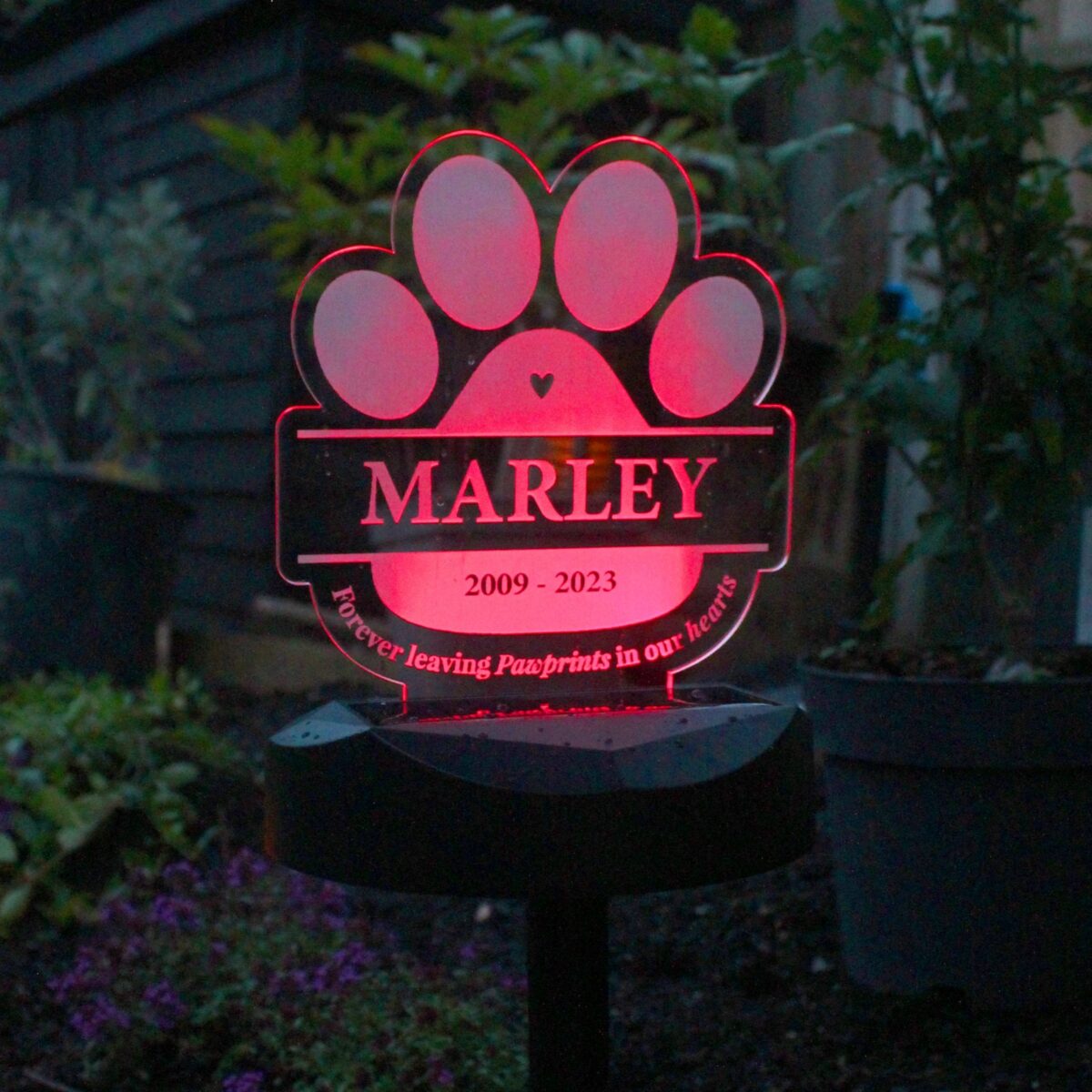 Personalised Pet Memorial Outdoor Solar Light: 9 - Solar Lights By Gift Moments