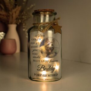 Personalised Pet Memorial Photo LED Jar: 3 - LED Lighting By Gift Moments