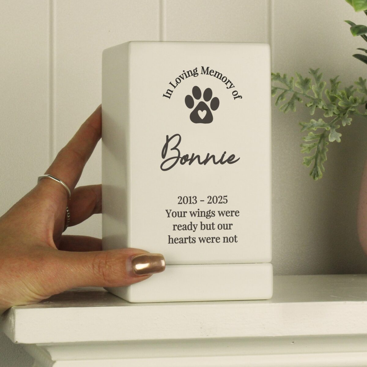 Personalised Pet Memorial Small Wooden Urn: 4 - Urns By Gift Moments