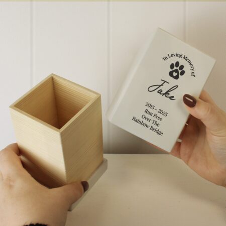 Personalised Pet Memorial Small Wooden Urn: 5 - Urns By Gift Moments