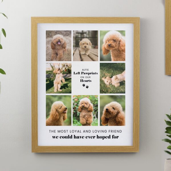Personalised Pet Multi Photo Framed Prints: 1 - Oak - Framed Prints By Gift Moments
