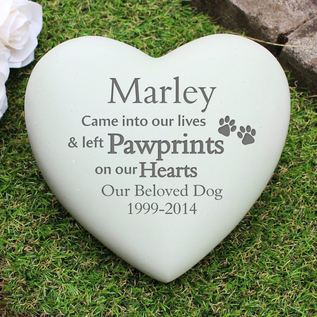 Personalised Pet Pawprints Heart Memorial: 4 - Memorials By Gift Moments