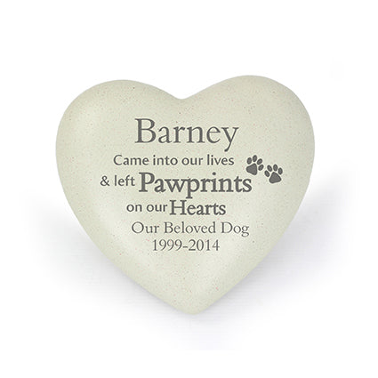 Personalised Pet Pawprints Heart Memorial: 3 - Memorials By Gift Moments