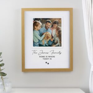 Personalised Pet Photo Framed Prints: 3 - Oak - Framed Prints By Gift Moments
