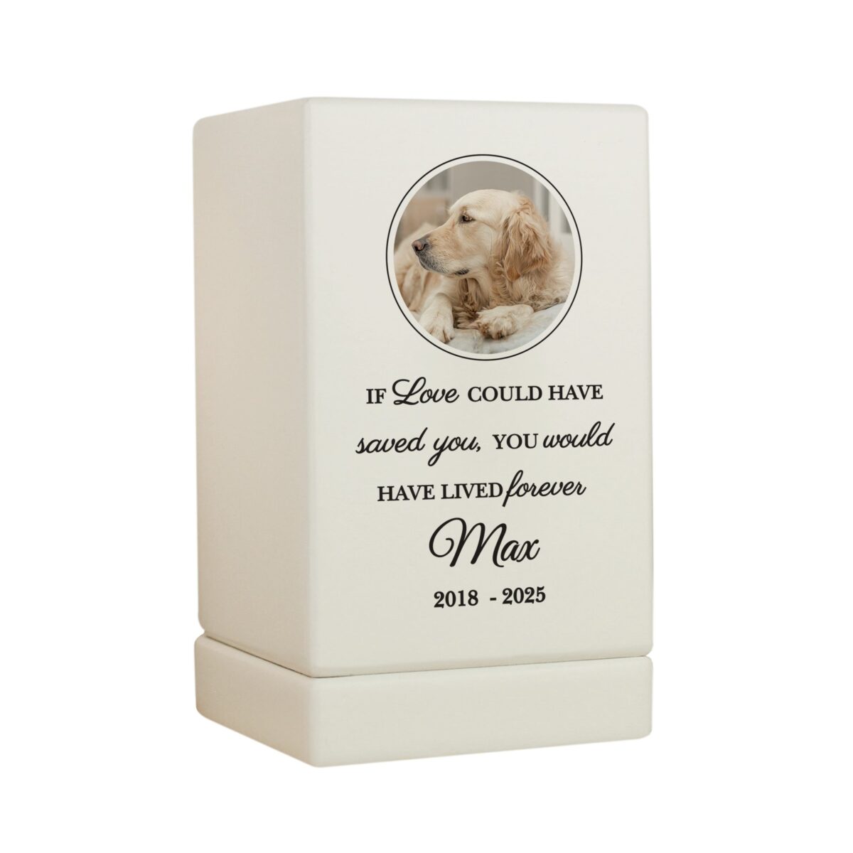 Personalised Pet Photo Upload Small Wooden Urn: 6 - Urns By Gift Moments