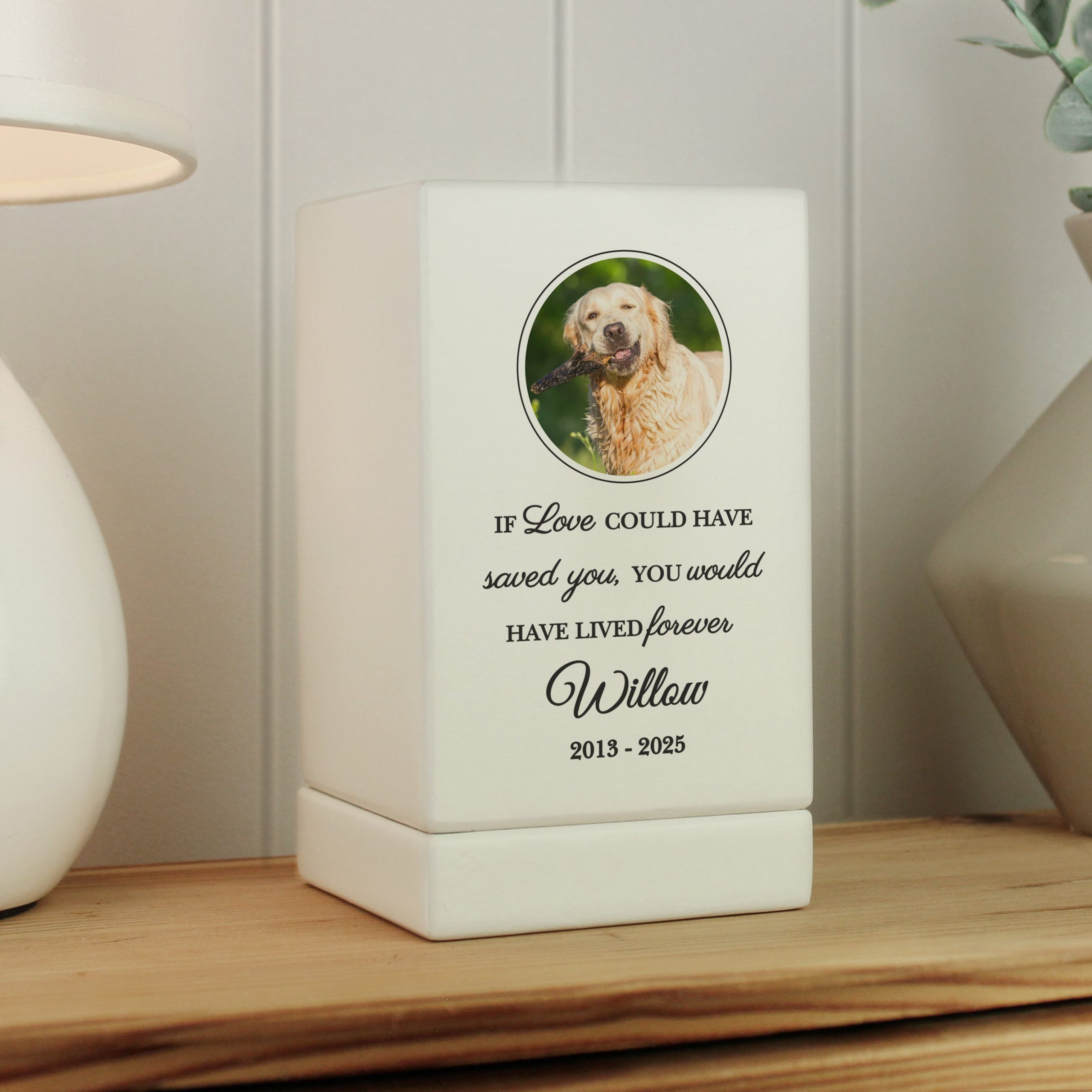 Personalised Pet Photo Upload Small Wooden Urn: 1 - Urns By Gift Moments