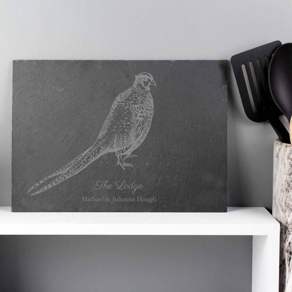 Personalised Pheasant Slate Placemat: 2 - Placemats By Gift Moments