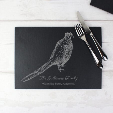 Personalised Pheasant Slate Placemat: 1 - Placemats By Gift Moments