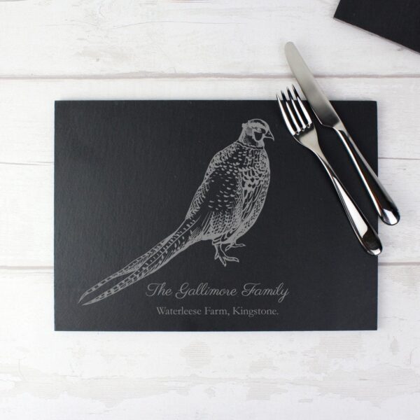 Personalised Pheasant Slate Placemat: 1 - Placemats By Gift Moments