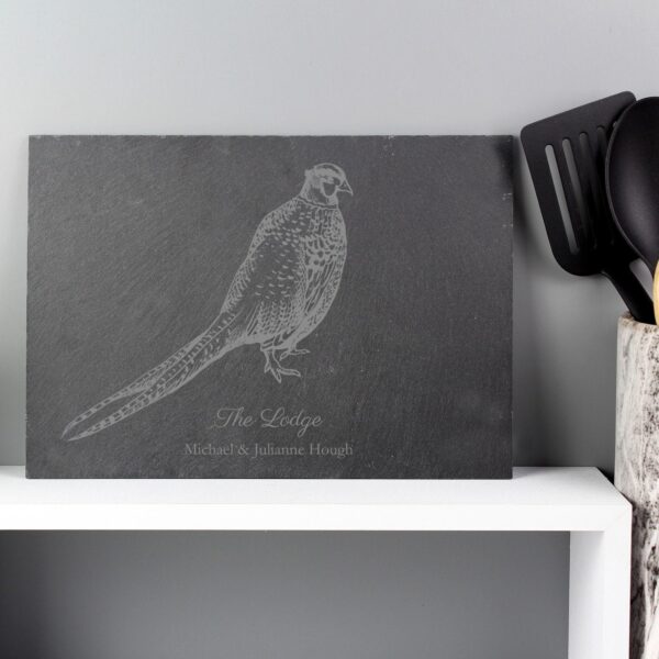Personalised Pheasant Slate Placemat: 2 - Placemats By Gift Moments