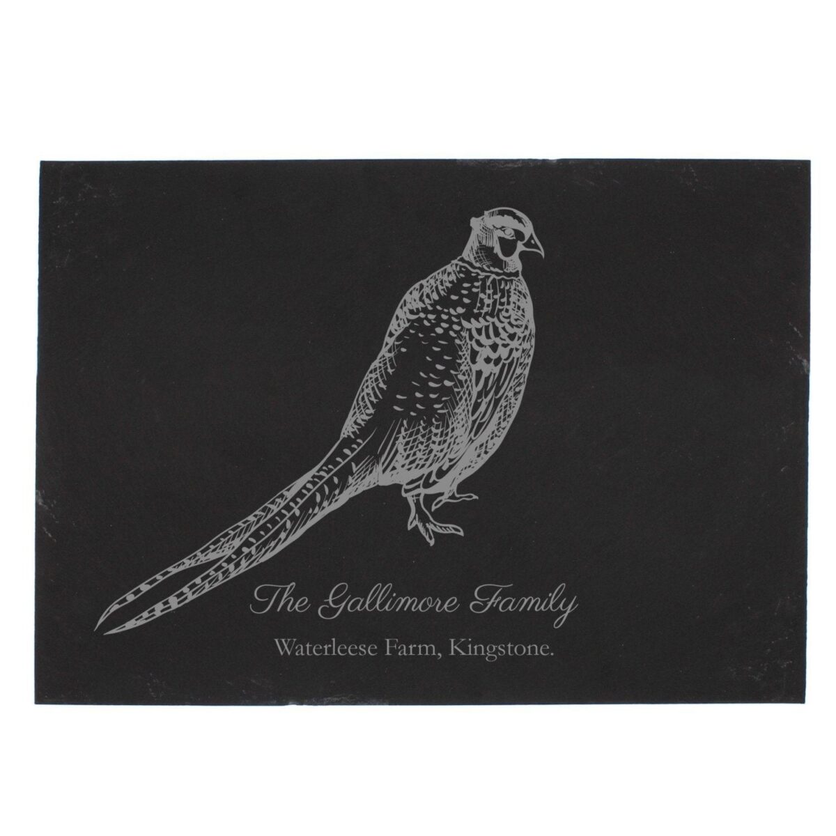 Personalised Pheasant Slate Placemat: 3 - Placemats By Gift Moments