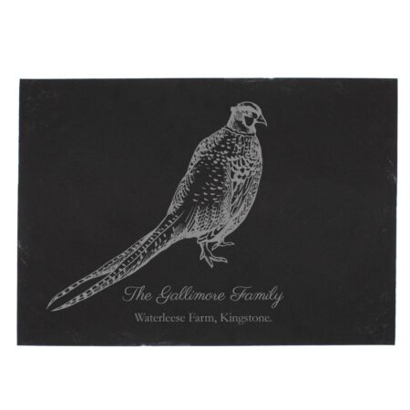 Personalised Pheasant Slate Placemat: 3 - Placemats By Gift Moments