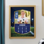 Personalised Photo Football Card Framed Prints: 1 - Oak - Framed Prints By Gift Moments