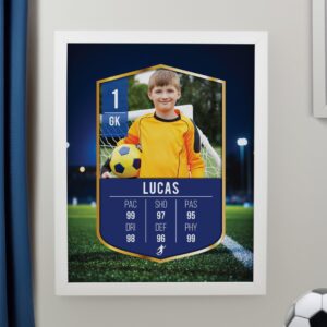 Personalised Photo Football Card Framed Prints: 3 - White - Framed Prints By Gift Moments