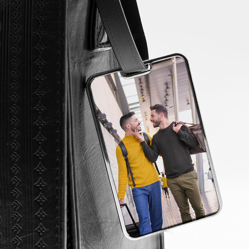 Personalised photo metal luggage tag