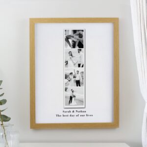 Personalised Photo Strip Framed Prints: 1 - Oak - Framed Prints By Gift Moments