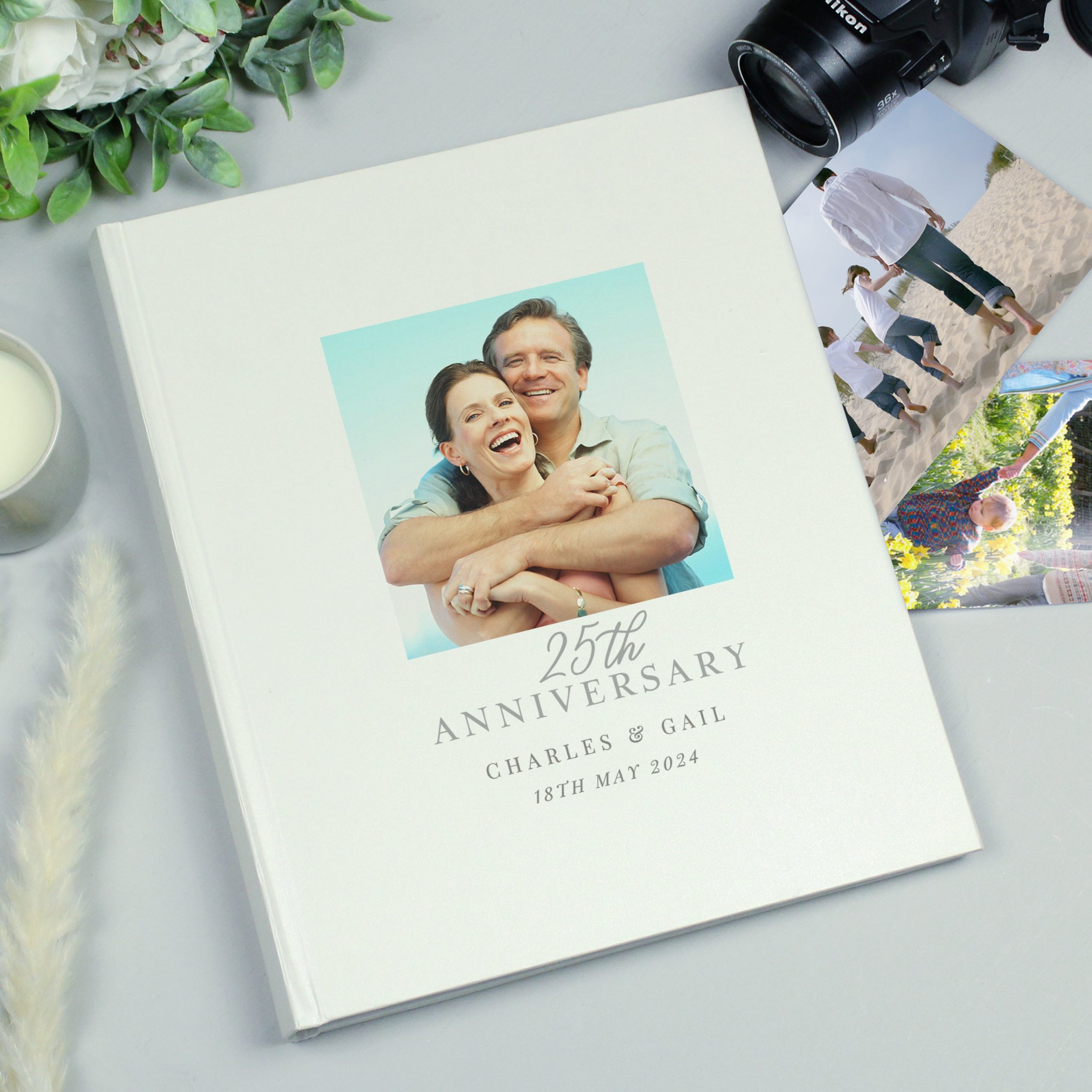 Personalised Photo Upload 25th Anniversary Traditional Photo Album: 1 - Photo Albums By Gift Moments