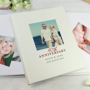 Personalised Photo Upload 40th Anniversary Traditional Photo Album: 3 - Photo Albums By Gift Moments