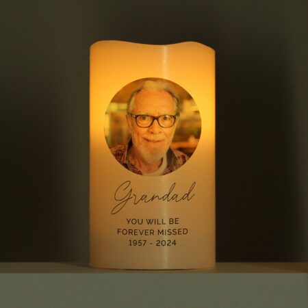 Personalised photo upload led candle