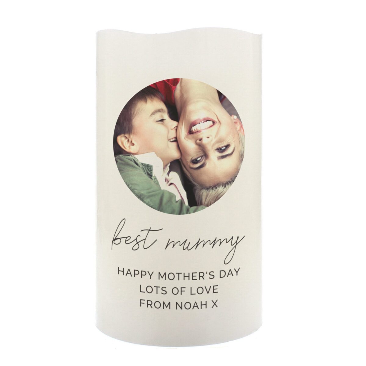 Personalised photo upload led candle